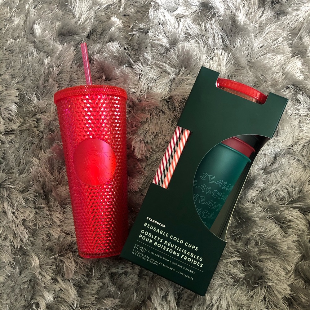 Starbucks Studded Tumbler and Set of Reusable Cups